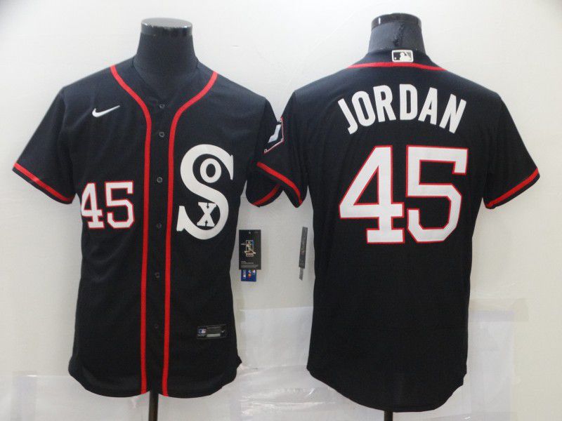 Men Chicago White Sox #45 Jordan Black Elite 2021 Nike MLB Jersey